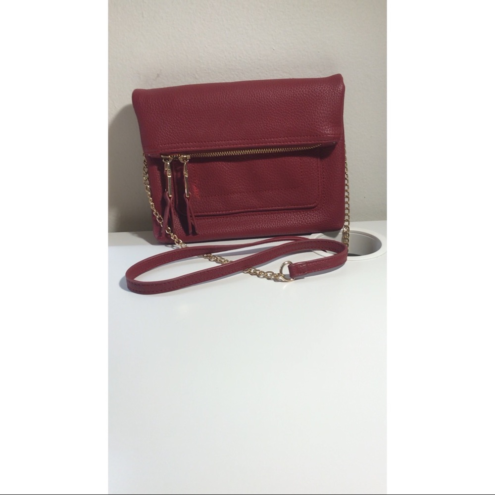 Red Flap Crossbody Bag